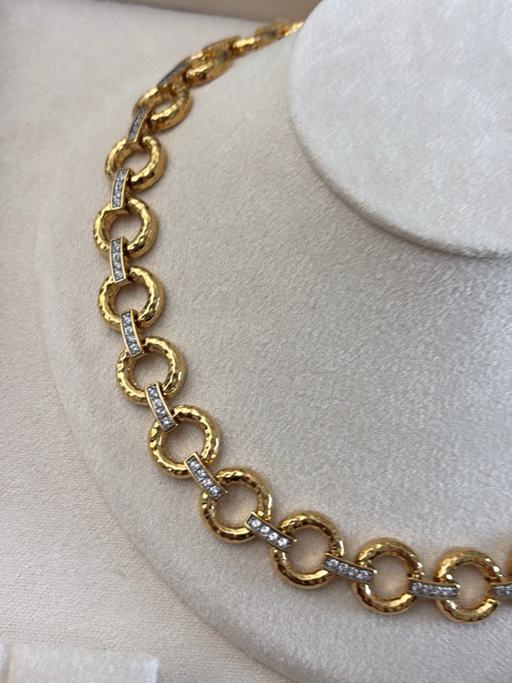 Nina Ricci Gold Plated Necklace with Swarovski Crystals - 17-18" - Picture 2 of 3